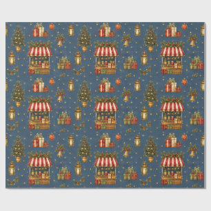 Papel de embrulho Frost Blue do Mercado de Natal d
