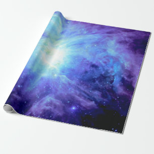 Papel de embrulho Galáxia Azul Pervinca da Nebulos