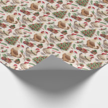 Papel de embrulho Galinhas de Natal