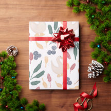Papel de embrulho Gansos & Flores silvestres em aq