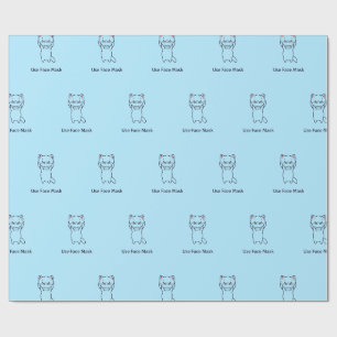 Papel de embrulho gatinho USE MÁSCARA FACIAL