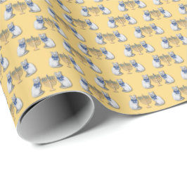 Papel de embrulho Gatos e Menorás