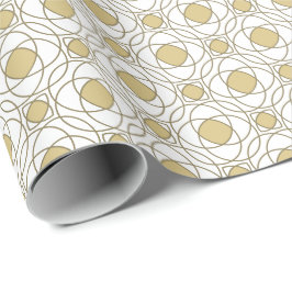 Papel de Embrulho Geométrico Dourado Elegante