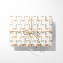 Papel de Embrulho Geométrico Neutro Linhas Boho
