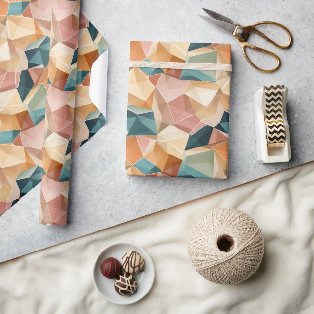Papel de embrulho geométrico pastel pop | Rolo de  (Artesanato)