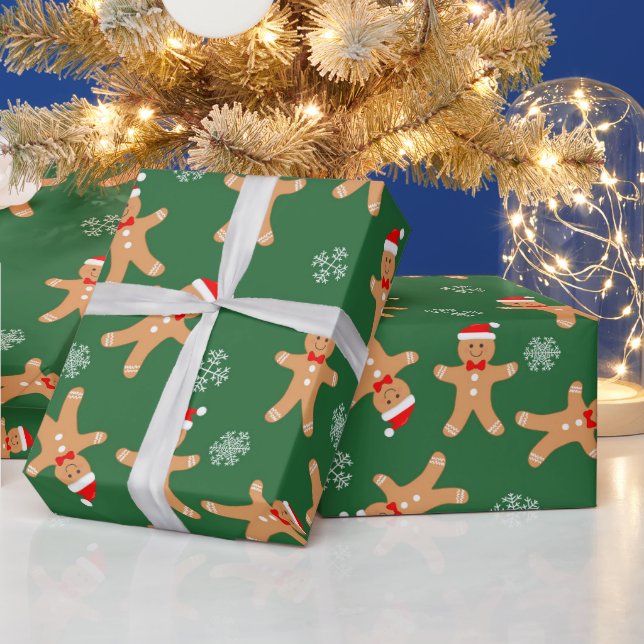 Papel de embrulho Gingerbread Baby com chapéu de P (Feriados)