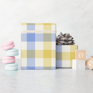 Papel de embrulho - Gingham celeste