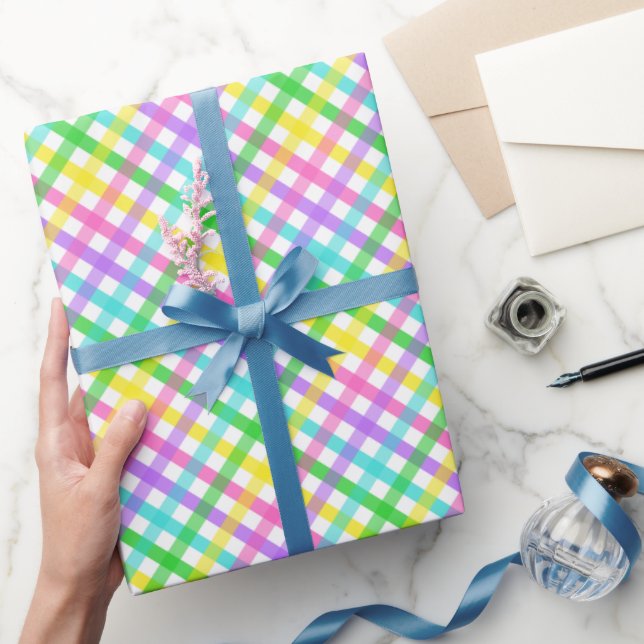 Papel de embrulho Gingham de Páscoa 8 (Presentear)