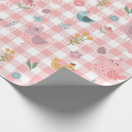 Papel de embrulho Gingham Gingham Pessegueira de f