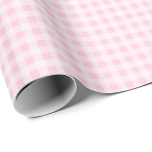 Papel de embrulho Gingham rosa suave