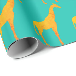 Papel de embrulho - Girafas Douradas