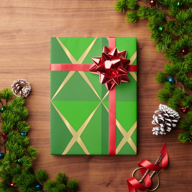 Papel de embrulho Green Joyoux Noel (Presente de Natal)