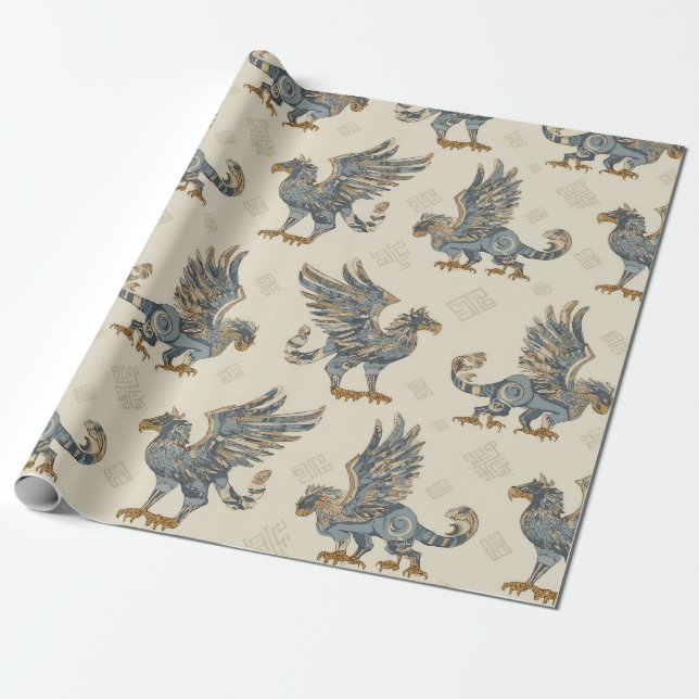 Papel de embrulho Gryphon Hieroglyphs (Desenrolado)