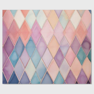 Papel de Embrulho Harlequim Diamante Aquarela Past
