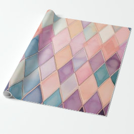 Papel de Embrulho Harlequim Diamante Aquarela Past