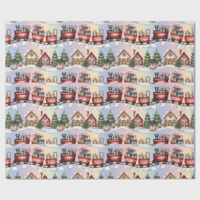 Papel de embrulho Holiday Express – Vila de Natal (Aberto)