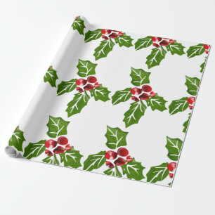 Papel de embrulho Holly Gift