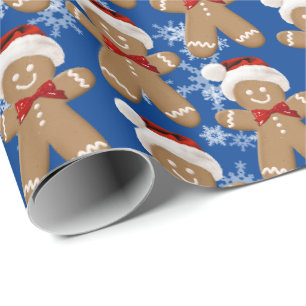 Papel de embrulho Homem de biscoito de gengibre e