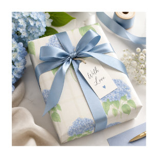 Papel de Embrulho Hortênsia Azul Presente Floral