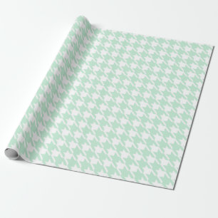 Papel de embrulho Houndstooth menta