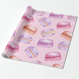 Papel de embrulho impresso com Macaroons bonitos
