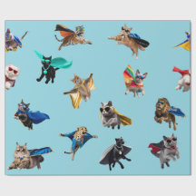 Papel de embrulho infantil Super-heróis gatos fofo