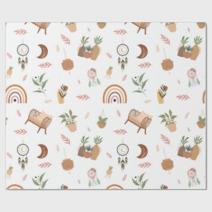 papel de embrulho inspirado em boho