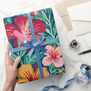 Papel de Embrulho Jardim de Borboletas Hibisco Abs