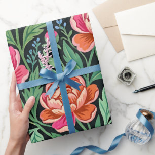 Papel de embrulho Jardim de Borboletas Peônia Abst