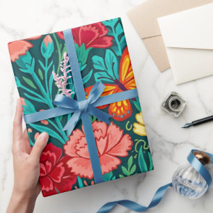 Papel de embrulho Jardim de Cravos Mexicanos Abstr