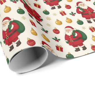 Papel de embrulho Jolly Santa Natal