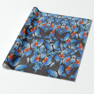 Papel de embrulho Kanga Azul