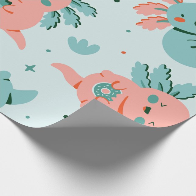 Papel de embrulho Kawaii Axolotl, Cute (Ponta)