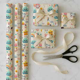 Papel de Embrulho Kawaii Bunny Pastel Caprichoso C