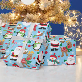 Papel de embrulho Kids Amigos do Papai Noel