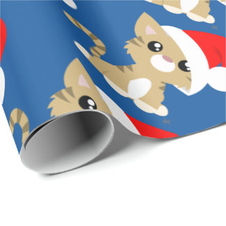 Papel de embrulho Kitty Natal Tan