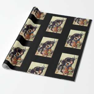 Papel de embrulho Krampus preto