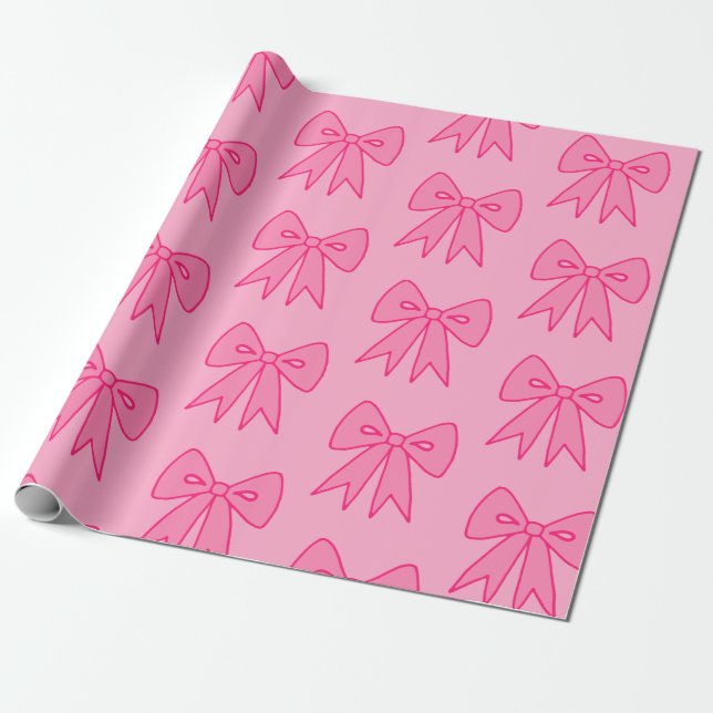 Papel de embrulho Laços Rosa (Desenrolado)