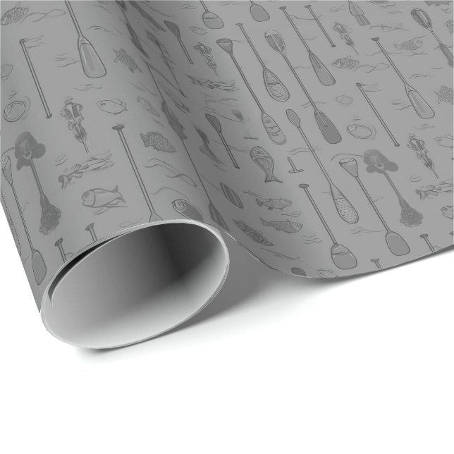 Papel de Embrulho Lake Life - Monocromático (Ponta do rolo)