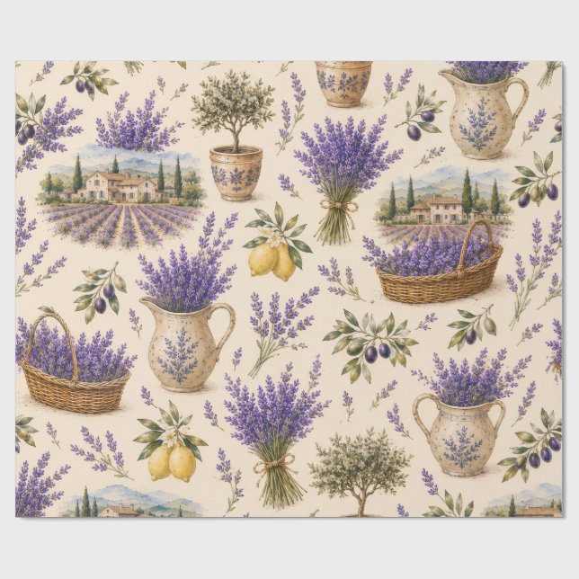 papel de embrulho lavanda vintage (Aberto)
