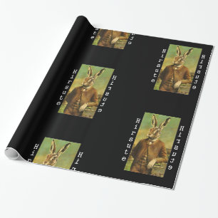 Papel de embrulho Lebre Vitoriana Vintage