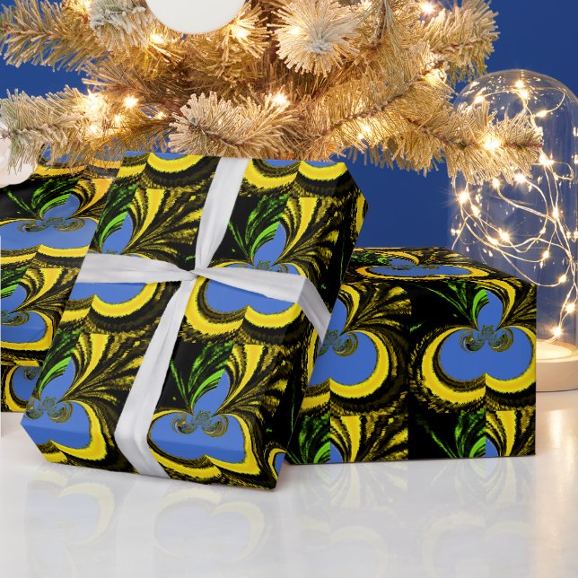 Papel de embrulho legal personalizado design azul (Feriados)