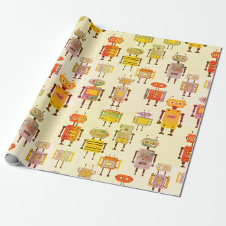 Papel de embrulho Lens Flare Retro Robots