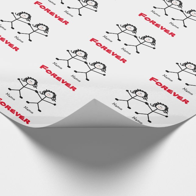 Papel de embrulho lésbica do casamento de Stickmen (Ponta)
