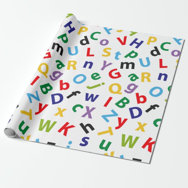 Papel de embrulho Letras do Alfabeto em Cores de A (Desenrolado)