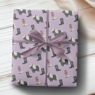 Papel de embrulho Lilac Western Cowgirl Pony