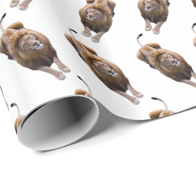 Papel de embrulho Lion Frenzy (Escolha a cor) (Ponta do rolo)