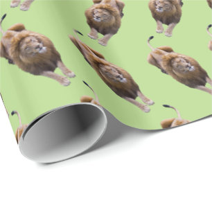 Papel de embrulho Lion Frenzy (Verde)