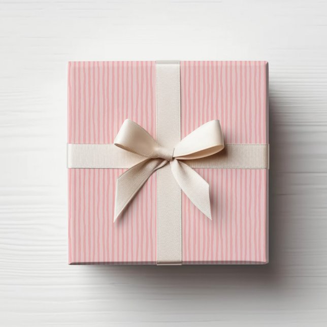 Papel de embrulho listrado rosa minimal (Criador carregado)