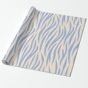 Papel de embrulho Listras de Zebra Azul e Bege – E